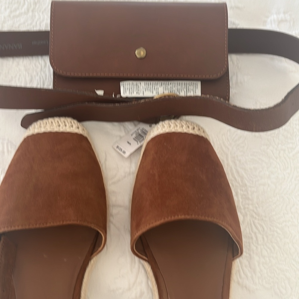 Selling caramel leather shoes, belt/extra small belt and purse